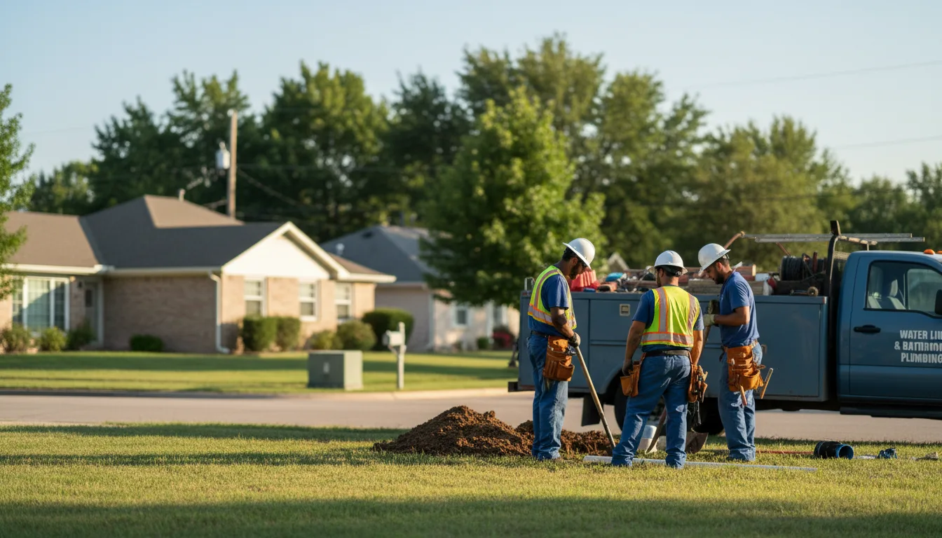 Residential water line and bathroom plumbing service in Columbus, PA